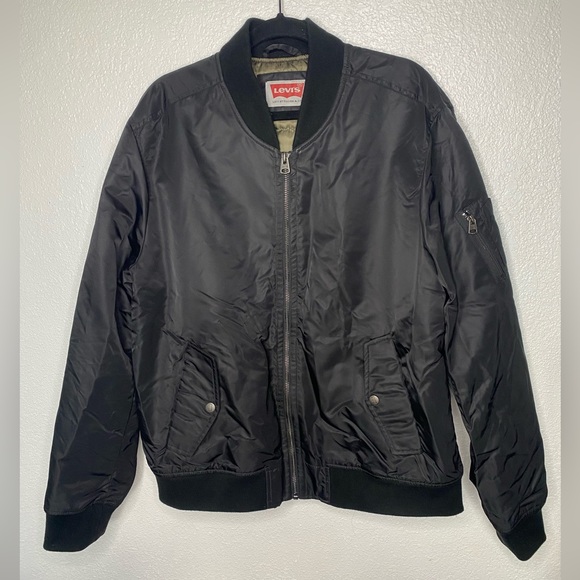 Levi's Men's Flight Satin Unfilled Ma-1 Bomber Black size XL - Picture 4 of 10